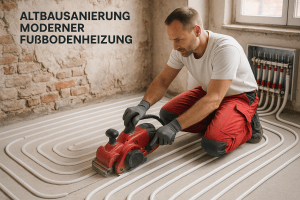 altbausanierung moderner fussbodenheizung bild