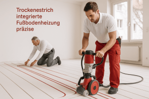 trockenestrich integrierter fussbodenheizung bild
